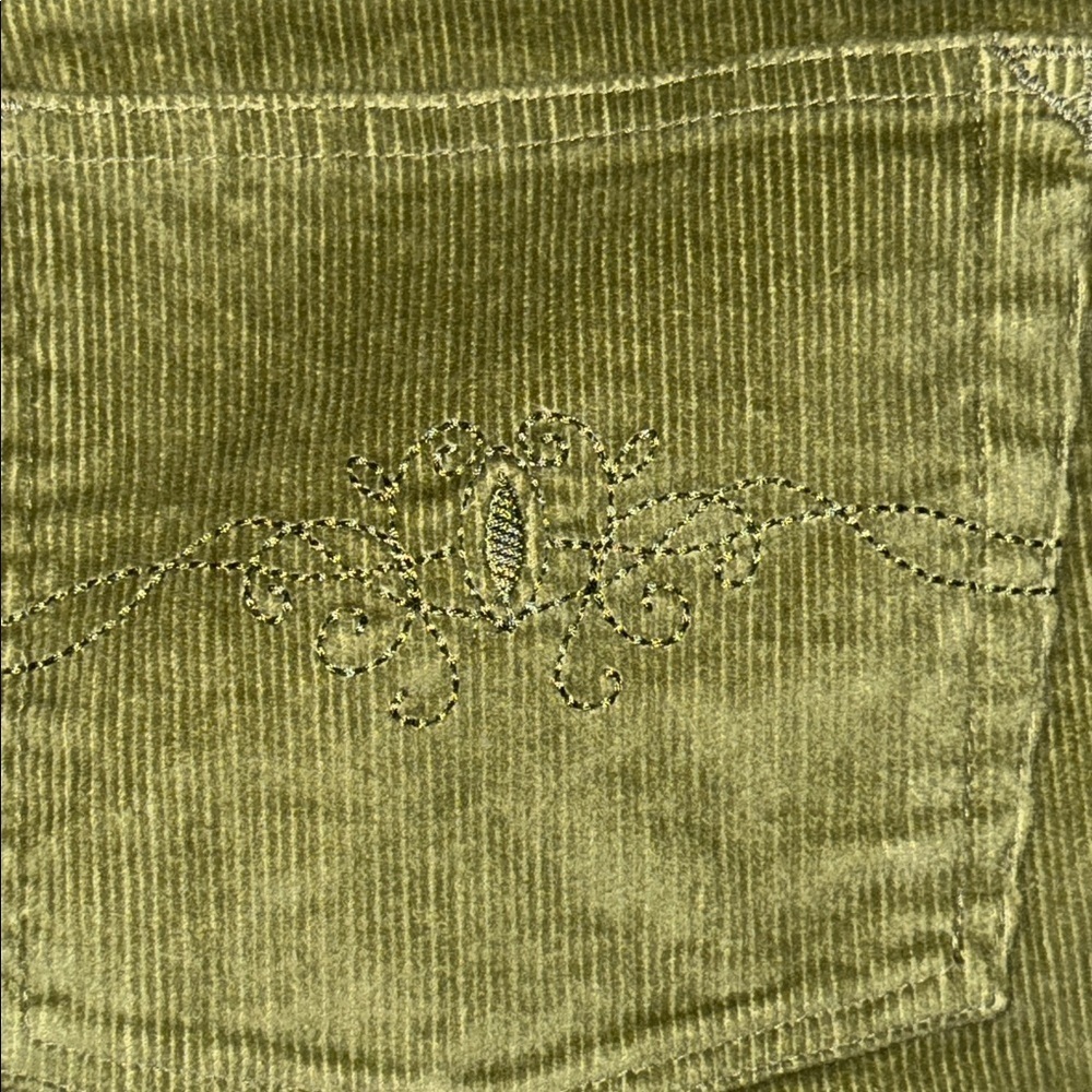 Tehama by Nancy Haley Olive Green Wide Leg Corduroy Pants SZ 14 - Picture 6 of 9